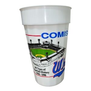 Vintage Comiskey Park Baseball Stadium Cup Chicago White Sox souvenir plastic